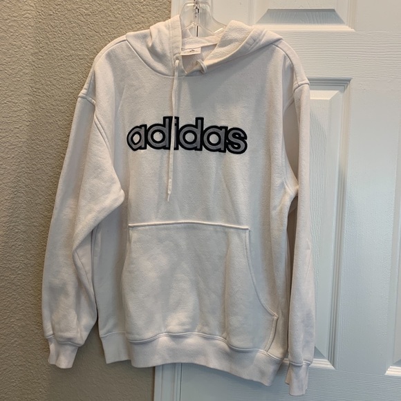 white adidas hooded sweatshirt